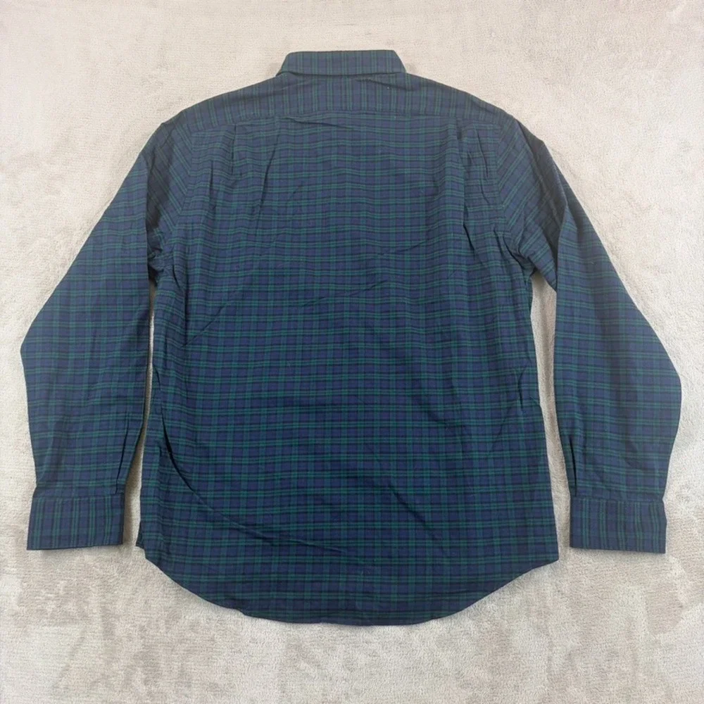 Polo Ralph Lauren Slim Fit Shirt in Green Navy Tartan Plain Men XL Pony NWT $138